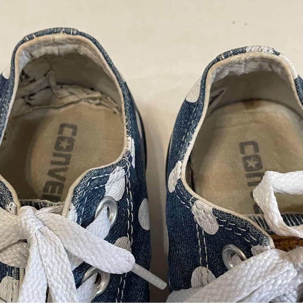 Converse All-Star Navy White Polka Dots Canvas Sneakers Shoes Unisex 4 (M) 6 (W) - Picture 7 of 8